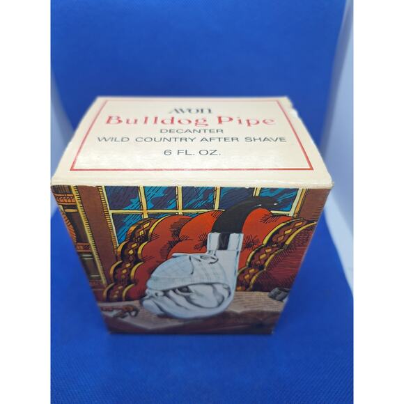 Avon Bulldog Pipe Decanter After Shave Bottle w/ Box! 70s! Fantastic find! - Picture 2 of 9
